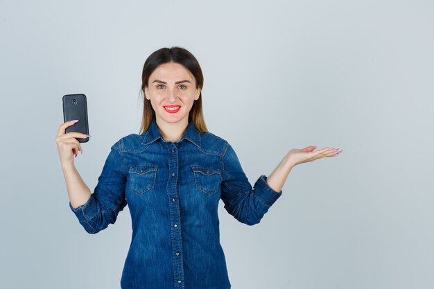 Expressive young woman posing