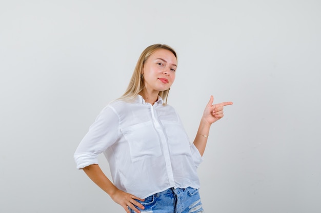 Expressive young woman posing