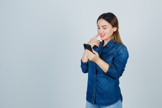 Expressive young woman posing