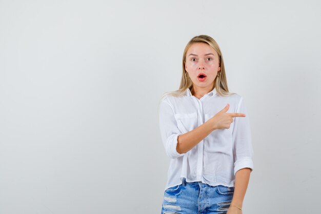 Expressive young woman posing