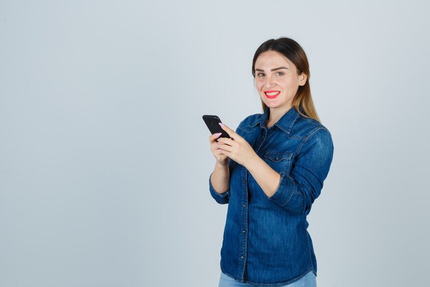 Expressive young woman posing