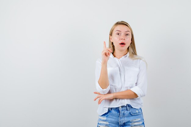 Expressive young woman posing