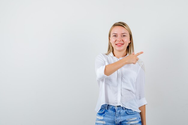 Expressive young woman posing