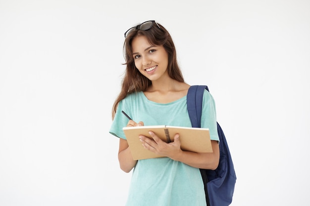 Expressive young woman posing