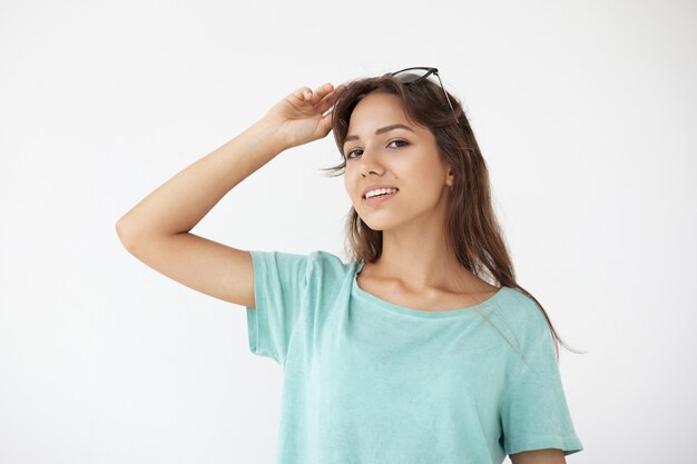 Expressive young woman posing