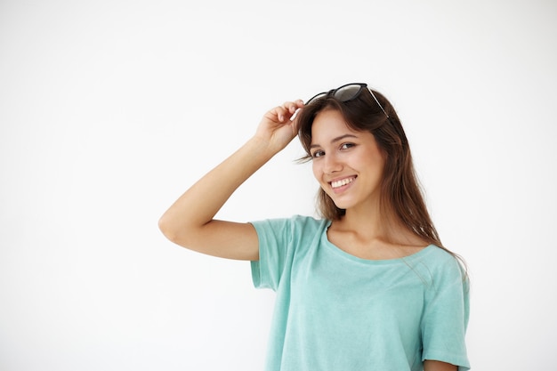 Expressive young woman posing