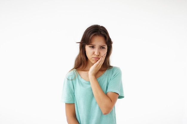 Expressive young woman posing