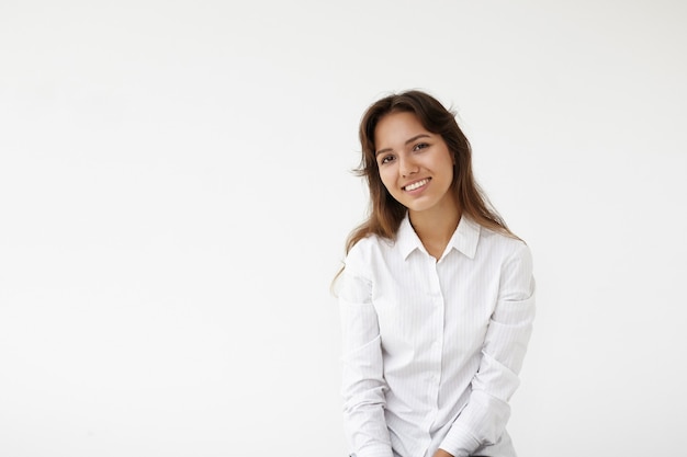 Expressive young woman posing