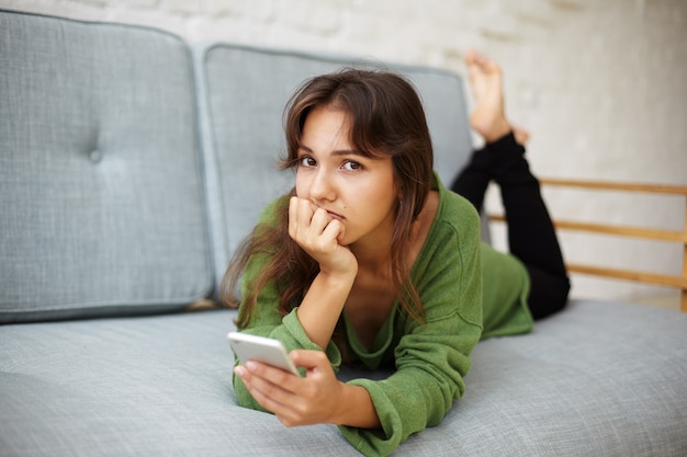 Expressive young woman posing