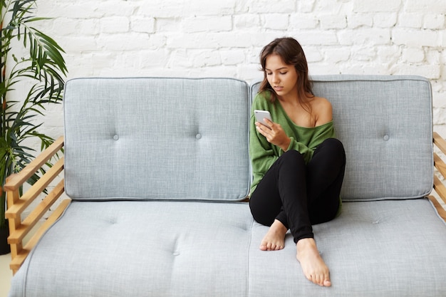 Expressive young woman posing