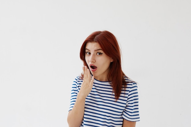 Expressive young woman posing