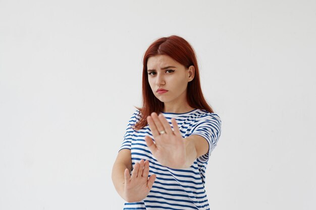 Expressive young woman posing