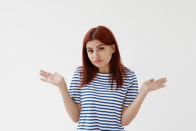 Expressive young woman posing