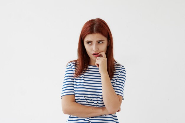 Expressive young woman posing