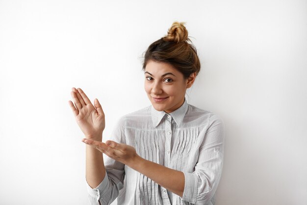 Expressive young woman posing