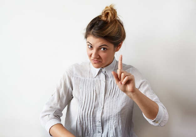 Expressive young woman posing