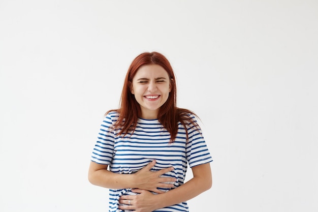 Expressive young woman posing