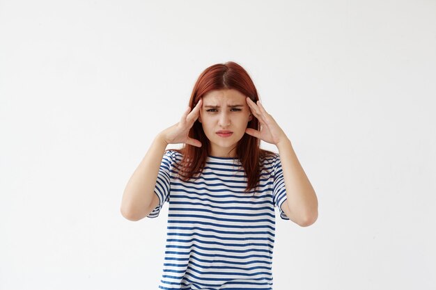 Expressive young woman posing