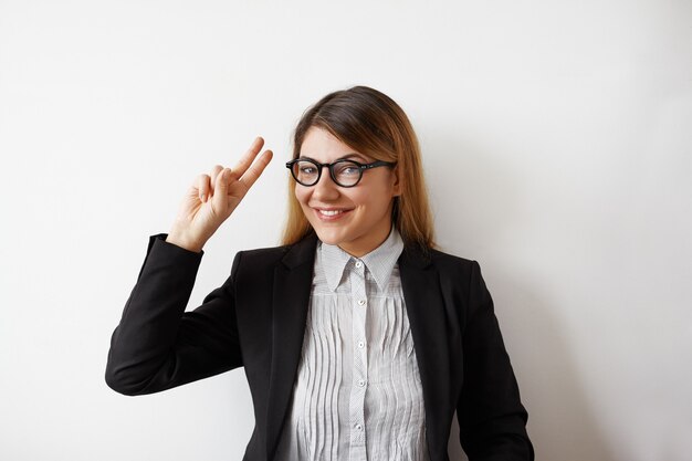 Expressive young woman posing