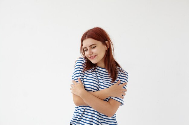 Expressive young woman posing