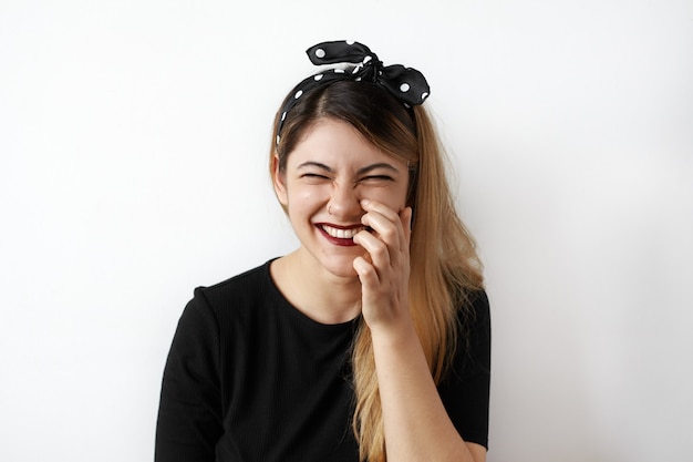 Expressive young woman posing