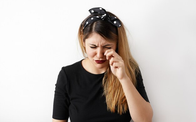 Expressive young woman posing