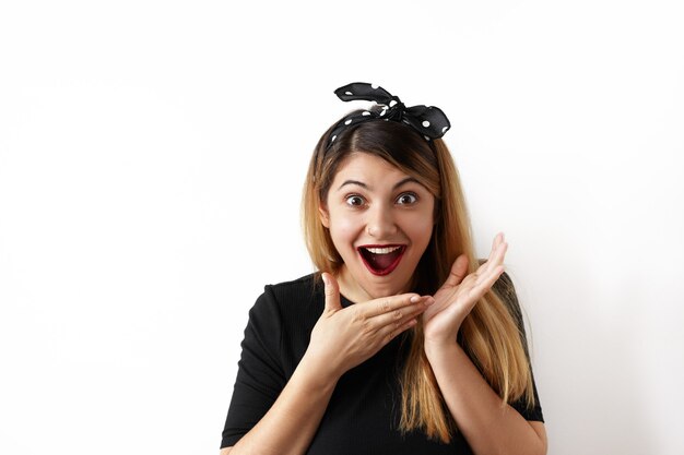 Expressive young woman posing