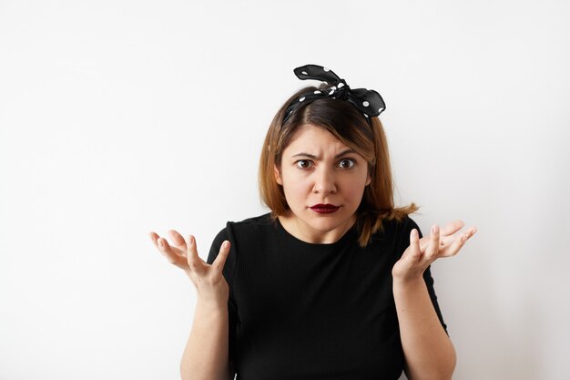 Expressive young woman posing