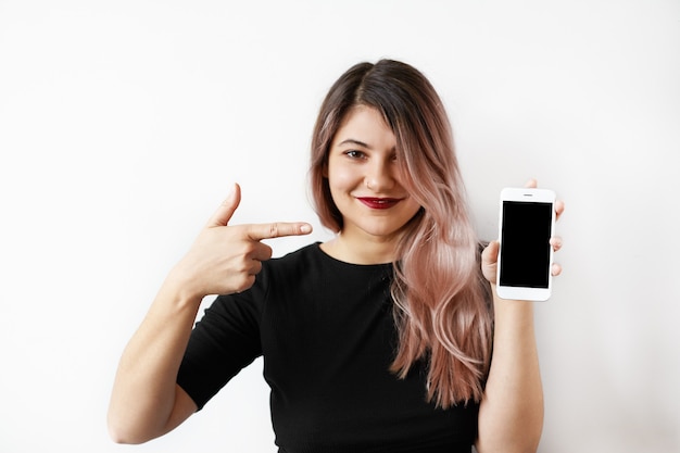 Expressive young woman posing