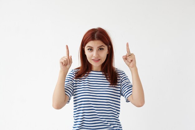 Expressive young woman posing