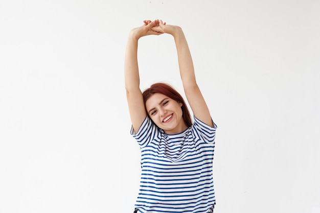 Expressive young woman posing