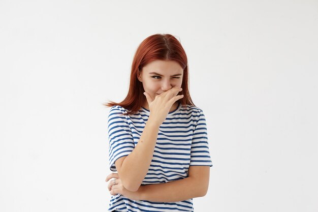 Expressive young woman posing