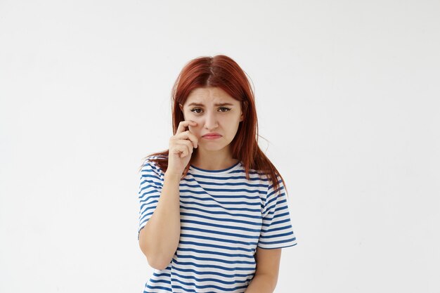 Expressive young woman posing