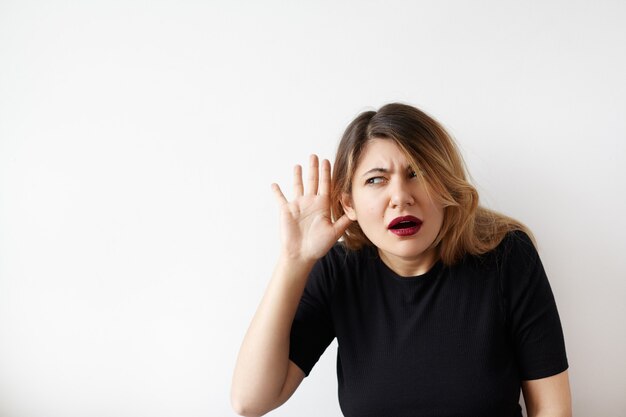 Expressive young woman posing