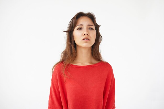 Expressive young woman posing