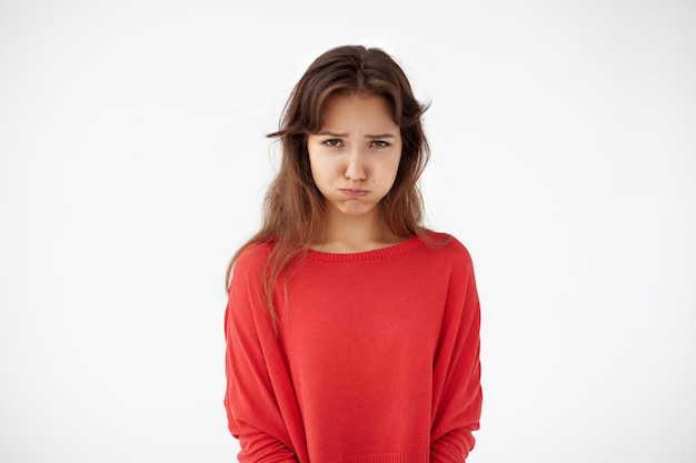 Expressive young woman posing