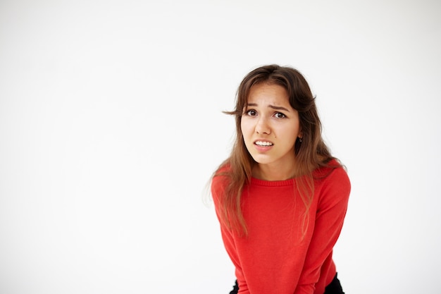 Expressive young woman posing