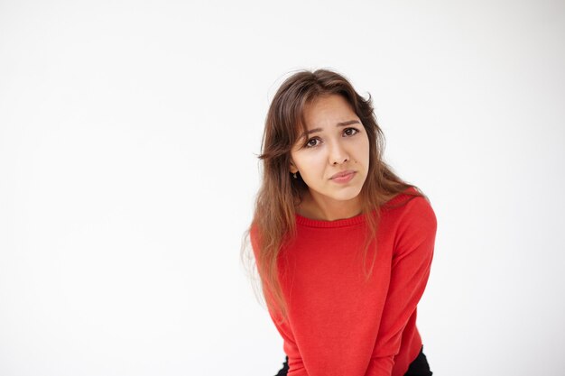 Expressive young woman posing