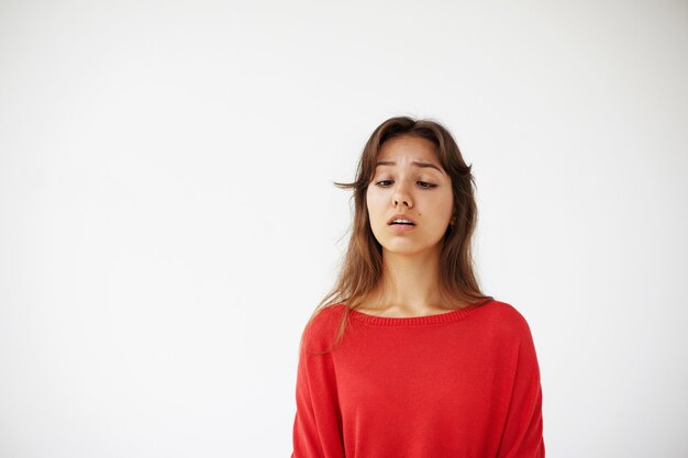 Expressive young woman posing