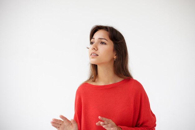 Expressive young woman posing