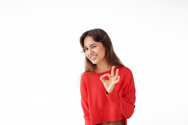 Expressive young woman posing