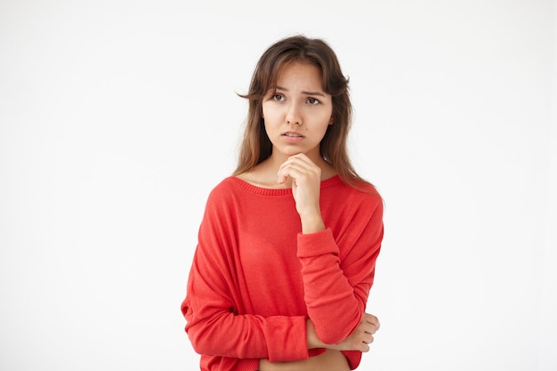 Expressive young woman posing