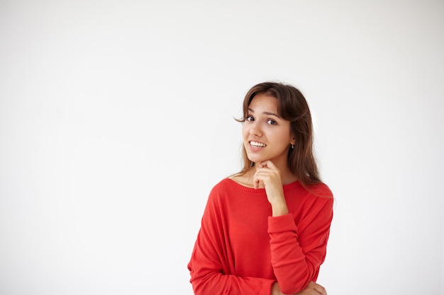 Expressive young woman posing