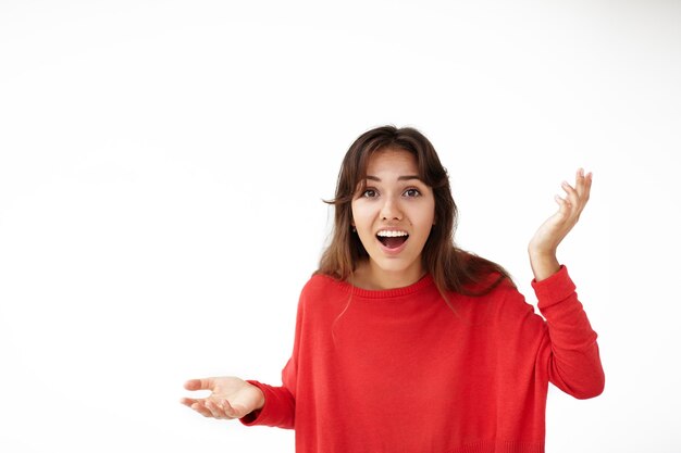 Expressive young woman posing