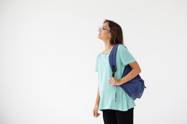 Expressive young woman posing