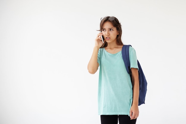 Expressive young woman posing