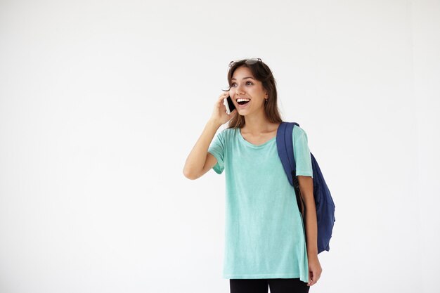 Expressive young woman posing