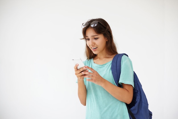 Expressive young woman posing