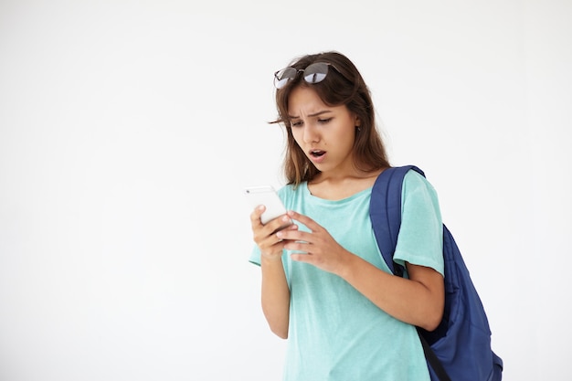 Expressive young woman posing