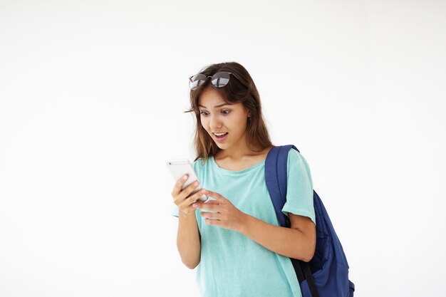 Expressive young woman posing